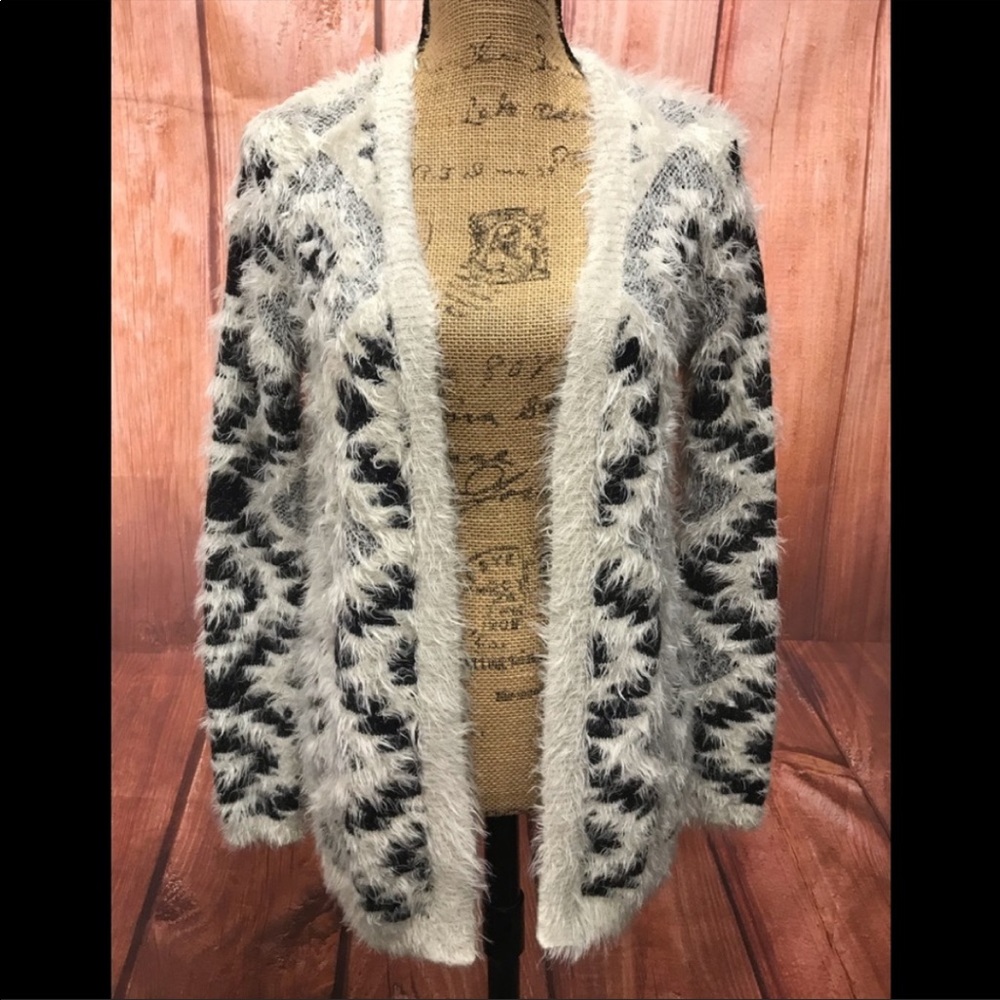 Say What Fuzzy Aztec Print Cardigan , XS